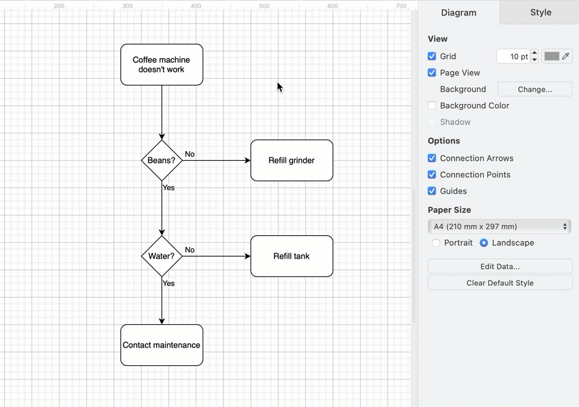 Add colours, styles and change fonts to make your diagrams more attractive in draw.io