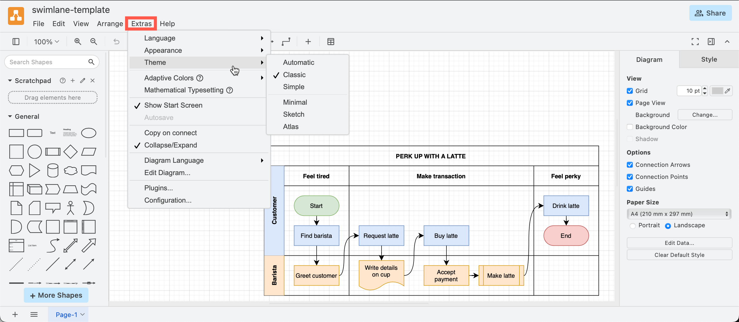 Change the editor theme via the draw.io menu - Extras /> Theme if you are using the classic editor theme
