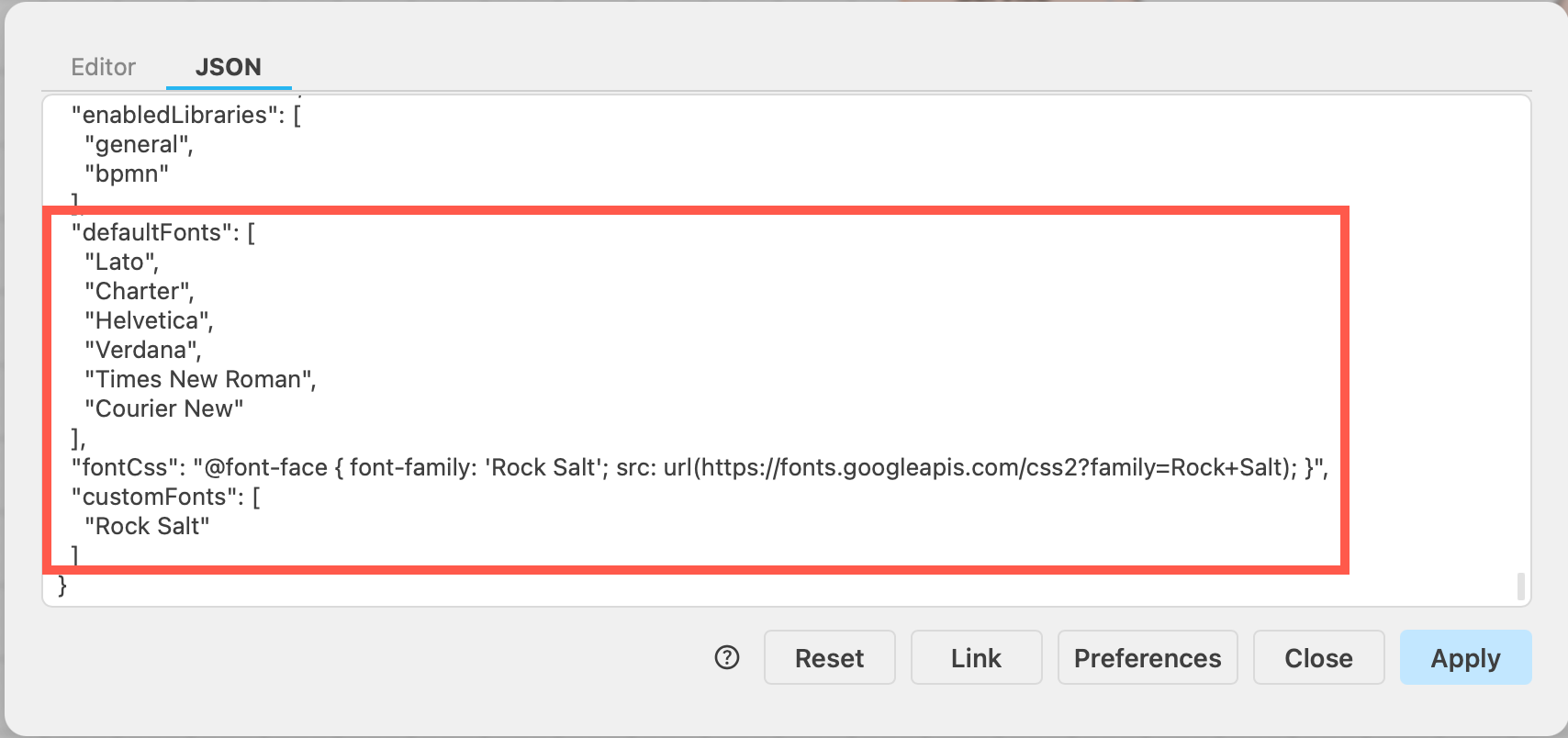Customise the fonts in draw.io