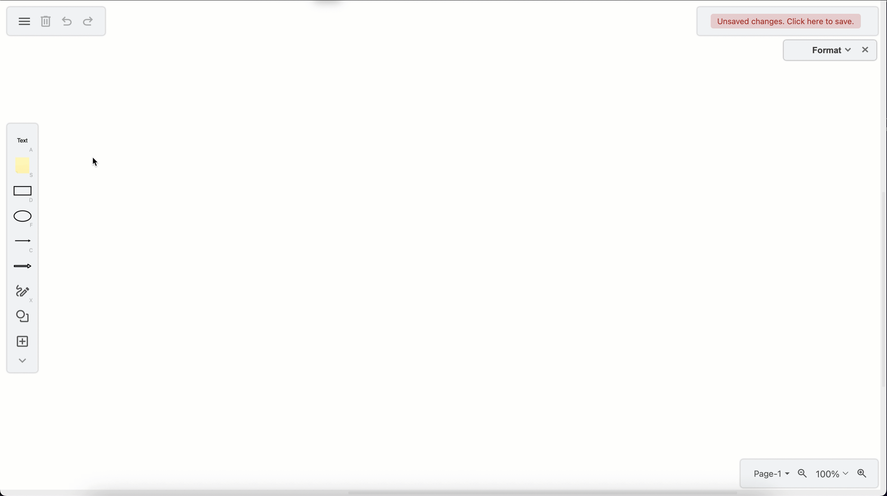 Add shapes from the toolbar or double click on the online whiteboard canvas and select a shape