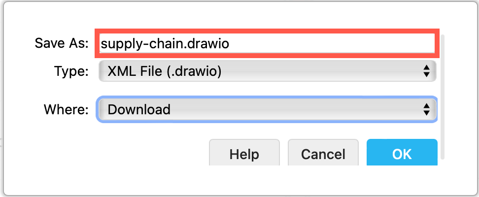 Save your draw.io diagram in many supported native formats via the menu File /> Save As