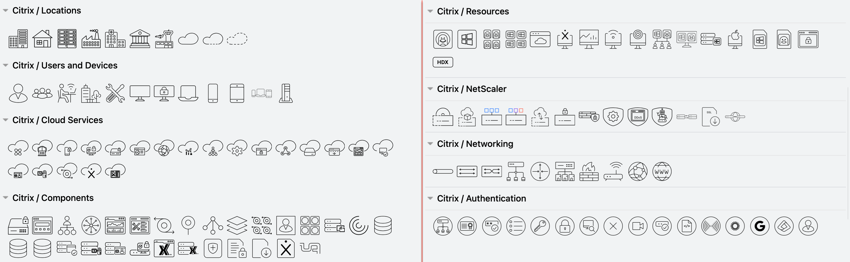 Enable the new Citrix shape library to draw Citrix infrastructure and network diagrams