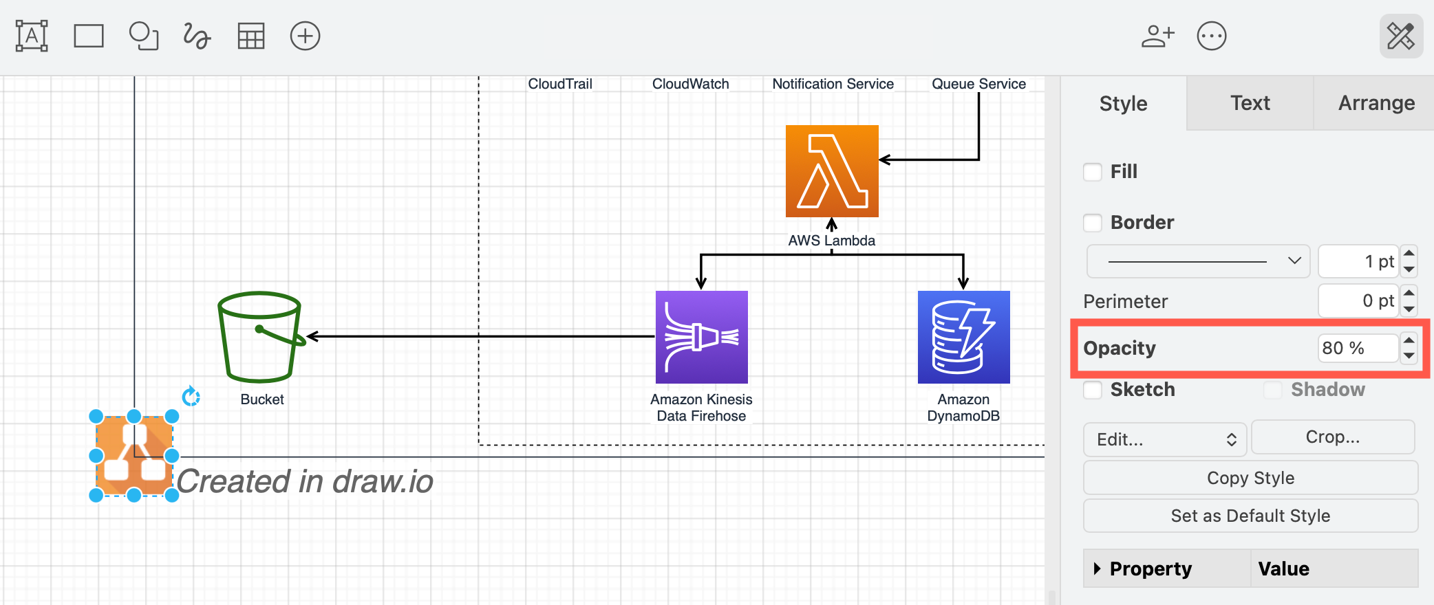Change the opacity of all shapes and images in your watermark to make it more or less obvious